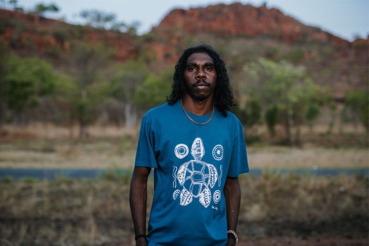 Matilda Oxtoby shirt blue - Waringarri Arts.jpg