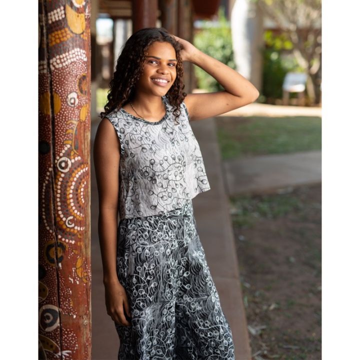 Boonkaj Collection- Sleeveless Boxy Top  - white fig - handprinted textile-1.jpg