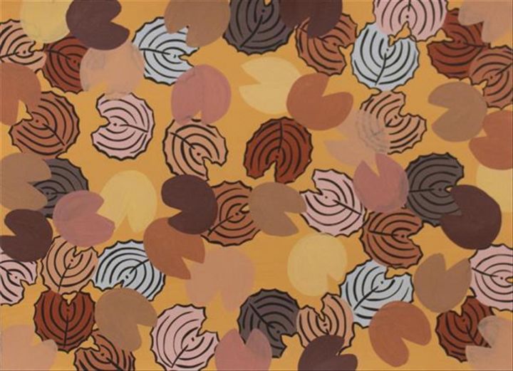 Painting by Indigenous artist Jan Griffiths, Waringarri Aboriginal Arts.